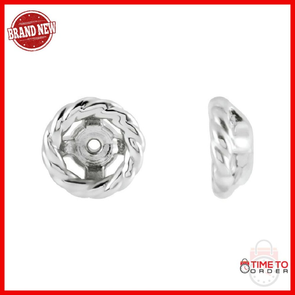 Solid 925 Sterling Silver Rope Earring Jackets 5.8mm
